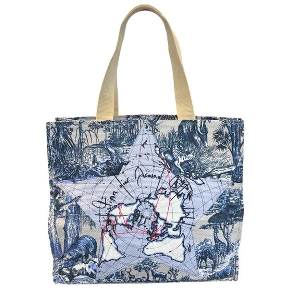 Christian Dior Book Tote Bag Toile De Jouy Lucky Star Women's Multicolor - Picture 1 of 12